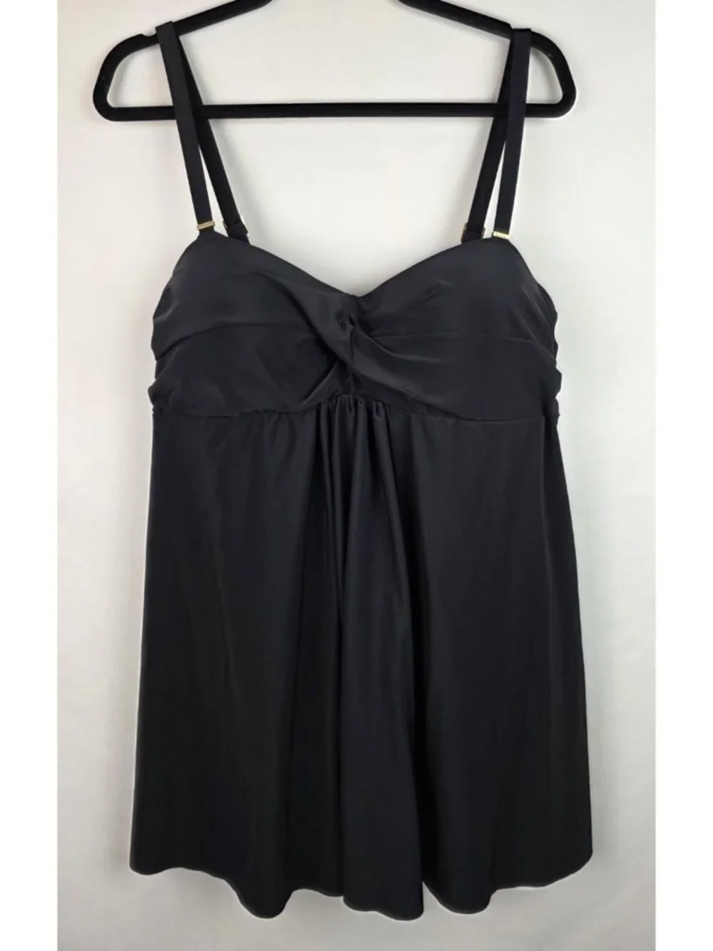 Nicole Miller Women's One Piece Swimsuit Plus Size 3X Black Swim Swimdress